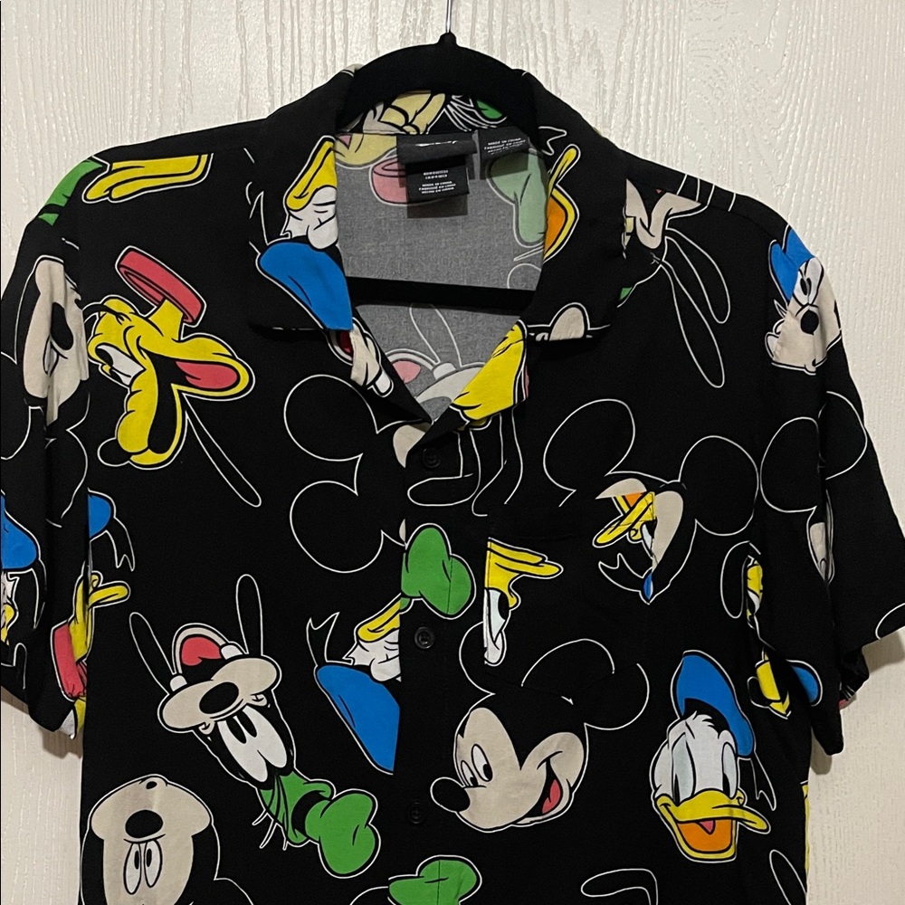 Disney Black Shirt with Colorful Character Print Size SM/P/C